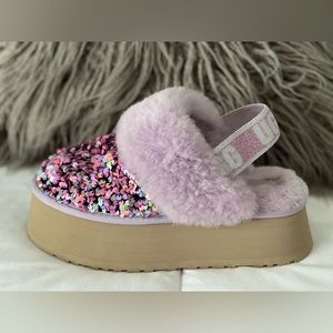 UGG Purple Chunky Sequin Platform Slippers
